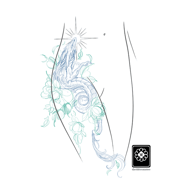 Abono diseño en verde - dragón peonias 