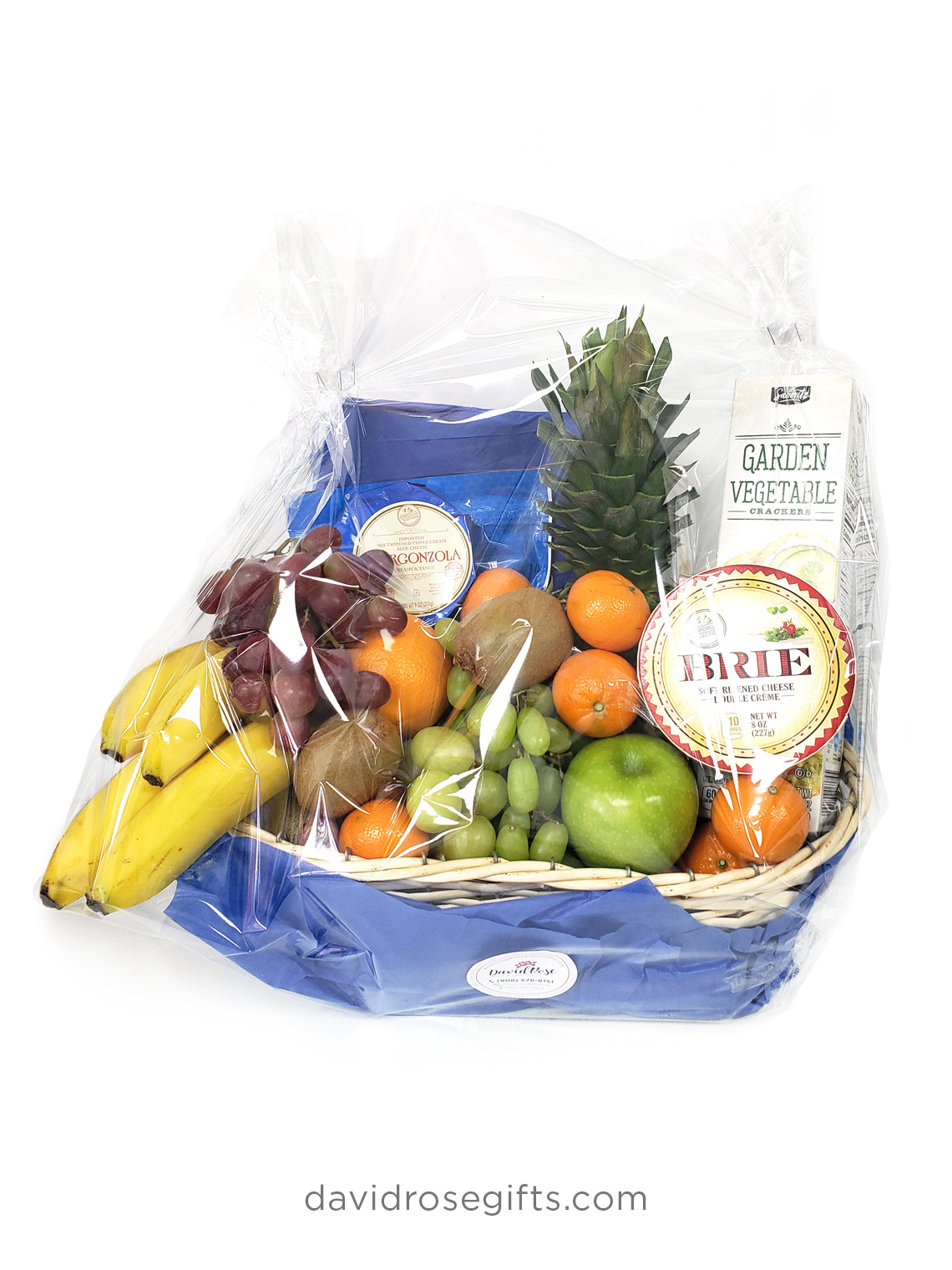 Cheese, Crackers and Fruit Basket