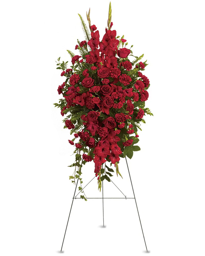 Radiant Red Roses Standing Spray
