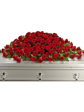 Red Reverence Casket Spray