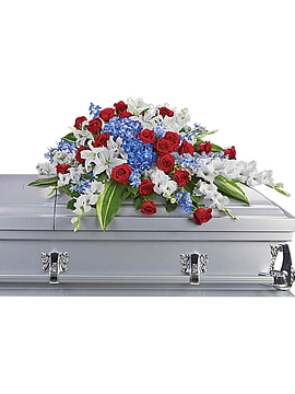 Distinguished Patriot Love Casket Spray