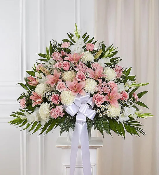 Heartfelt Sincerity - Pink & White Basket