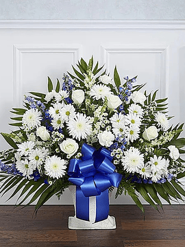 Heartfelt Sincerity - White & Blue Basket