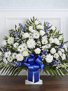 Heartfelt Sincerity - White & Blue Basket