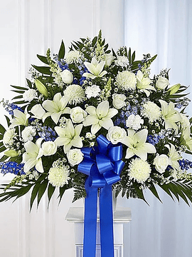 Heartfelt Sincerity -  Perfect White & Blue Basket