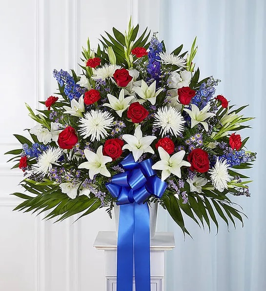 Heartfelt Sincerity - Red, White & Blue Basket