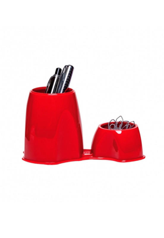 Lapicera y Porta Clips Burdeo