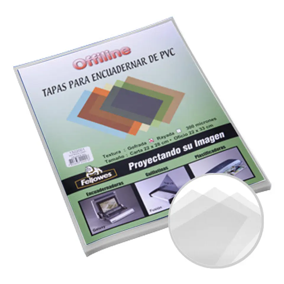 Tapa Rayada Transparente Oficio 50 Unidades 1