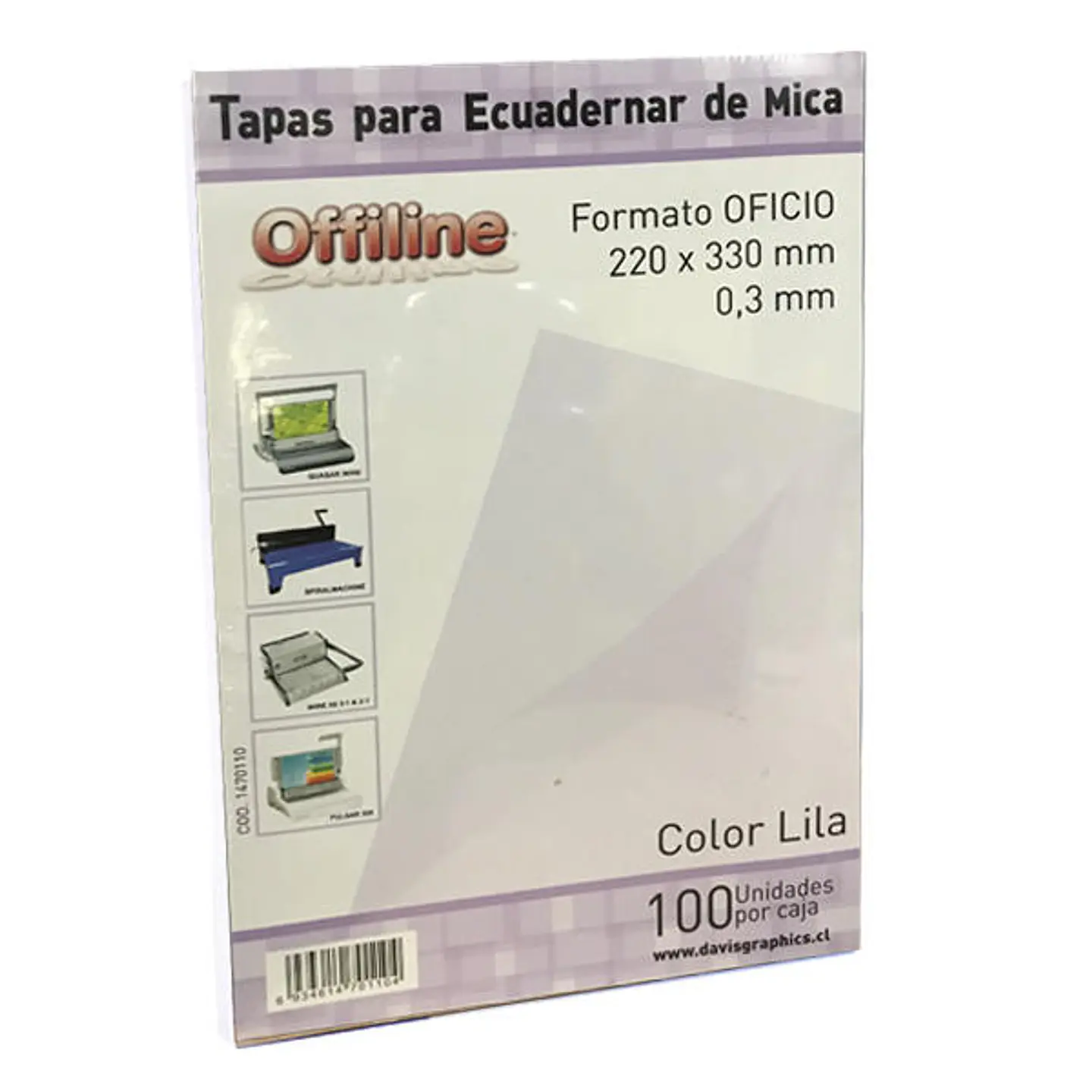Tapa para encuadernar Mica Lila Oficio 100 Unidades 1