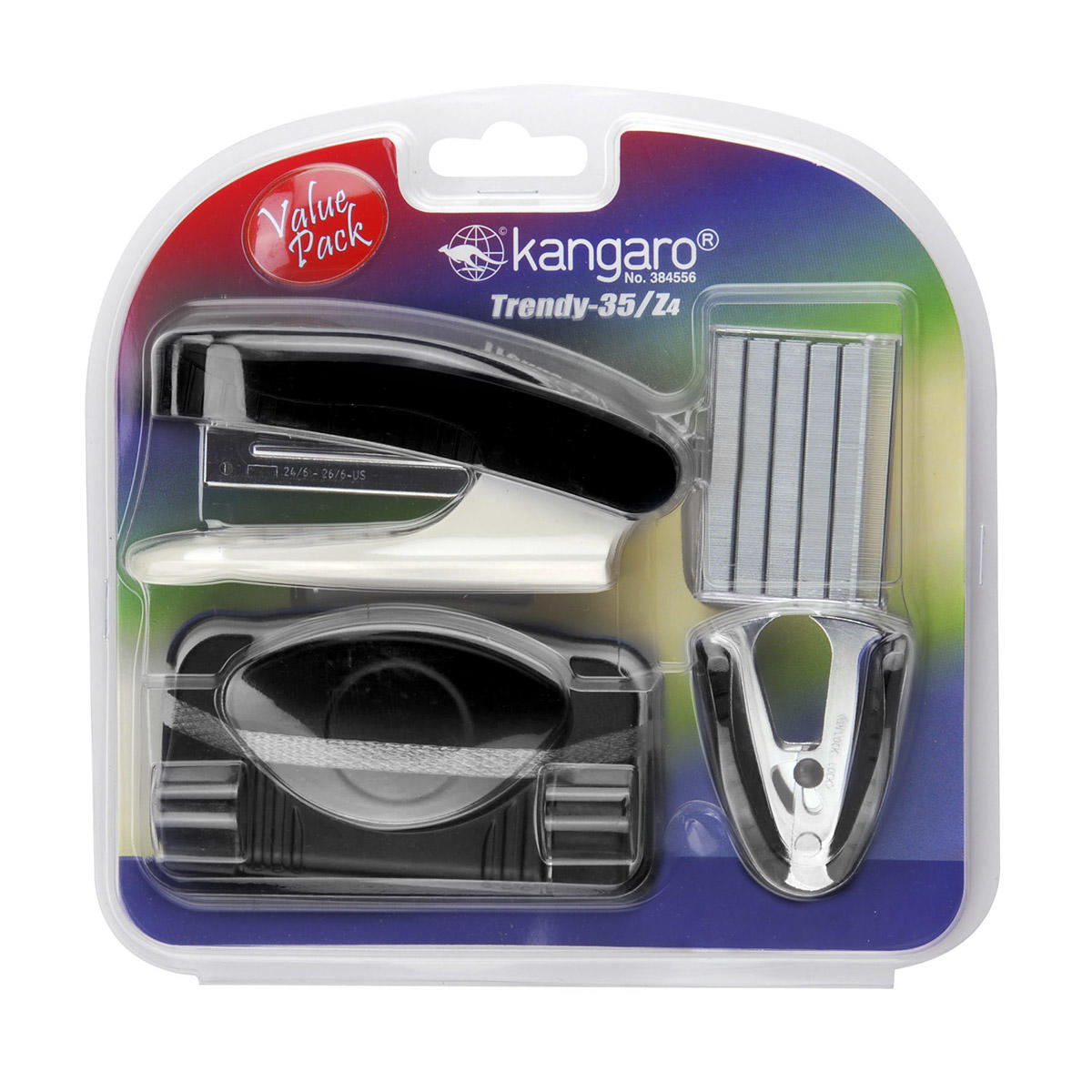 Set Perforadora + Corchetera + Corchetes + Saca Corchetes Trendy 35/Z4 Negro