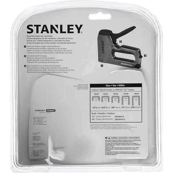 Engrapadora Stanley TR 250 Uso Pesado Plateada 4