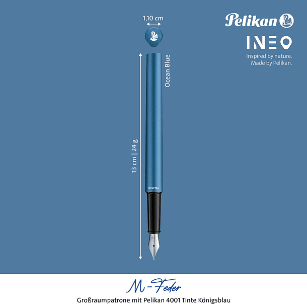 Pluma Pelikan Ineo Elements Azul en Caja 6