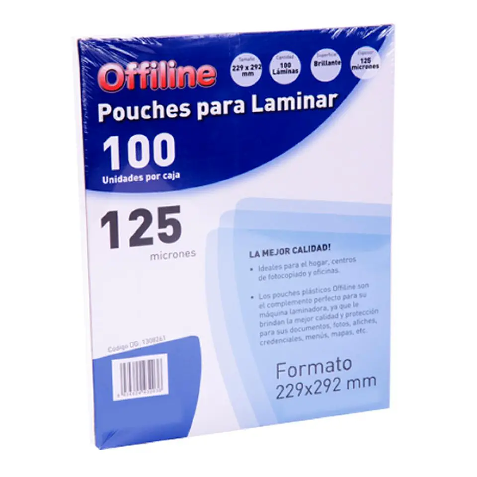 Láminas Termolaminar / Pouches Tamaño Carta 125mic 100u 1