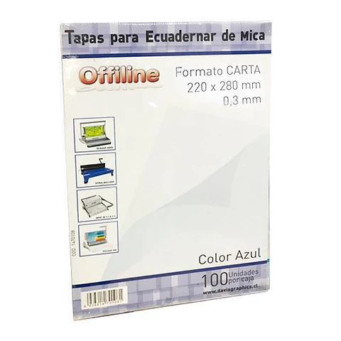 Tapa para encuadernar Mica Azul Carta 100 Unidades