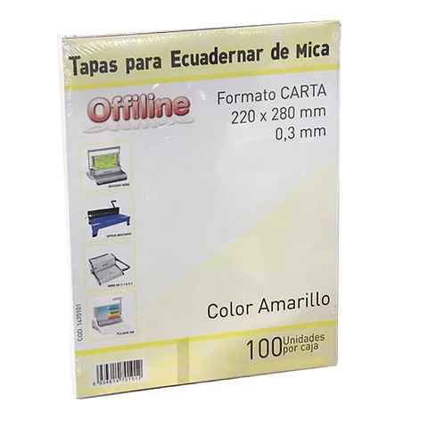 Tapa para encuadernar Mica Amarilla Carta 100 Unidades