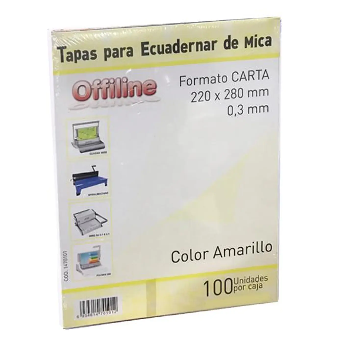 Tapa para encuadernar Mica Amarilla Carta 100 Unidades 1