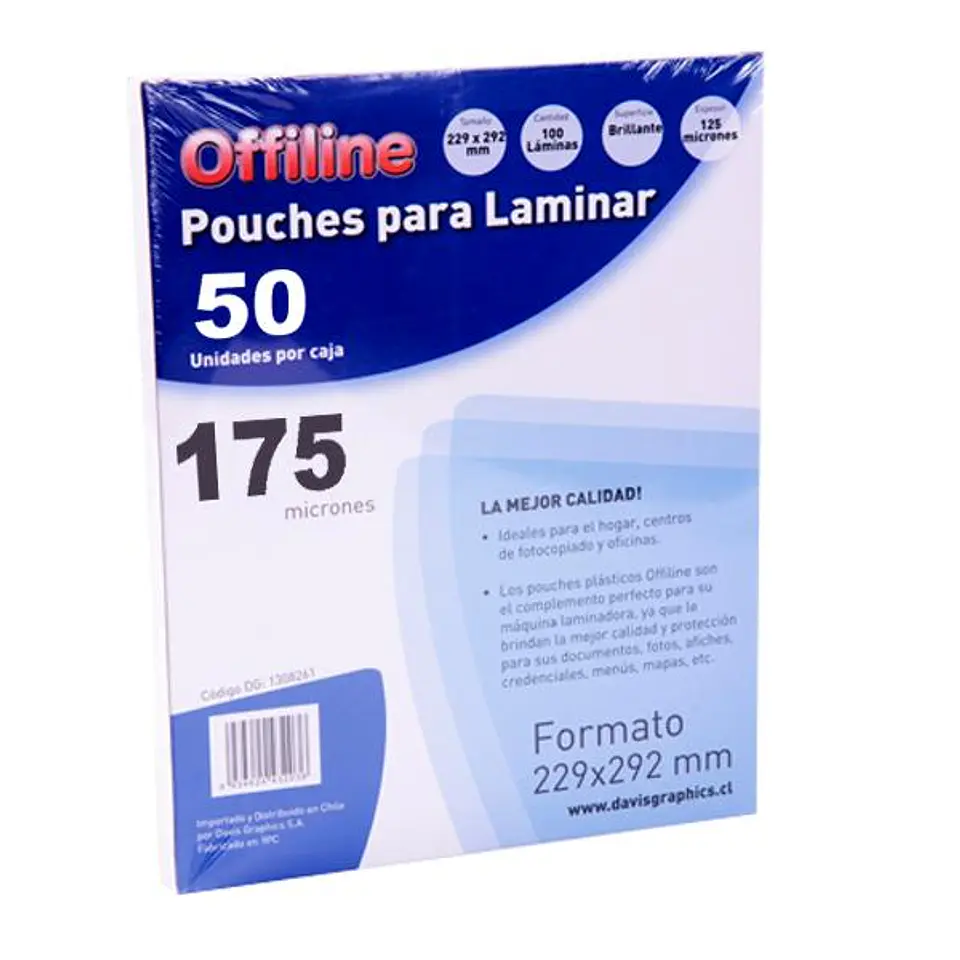 Laminas Termolaminar / Pouches Tamaño Carta 175 mic 50u 1
