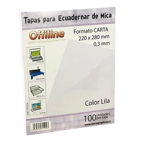 Tapa para encuadernar Mica Lila Carta 100 Unidades