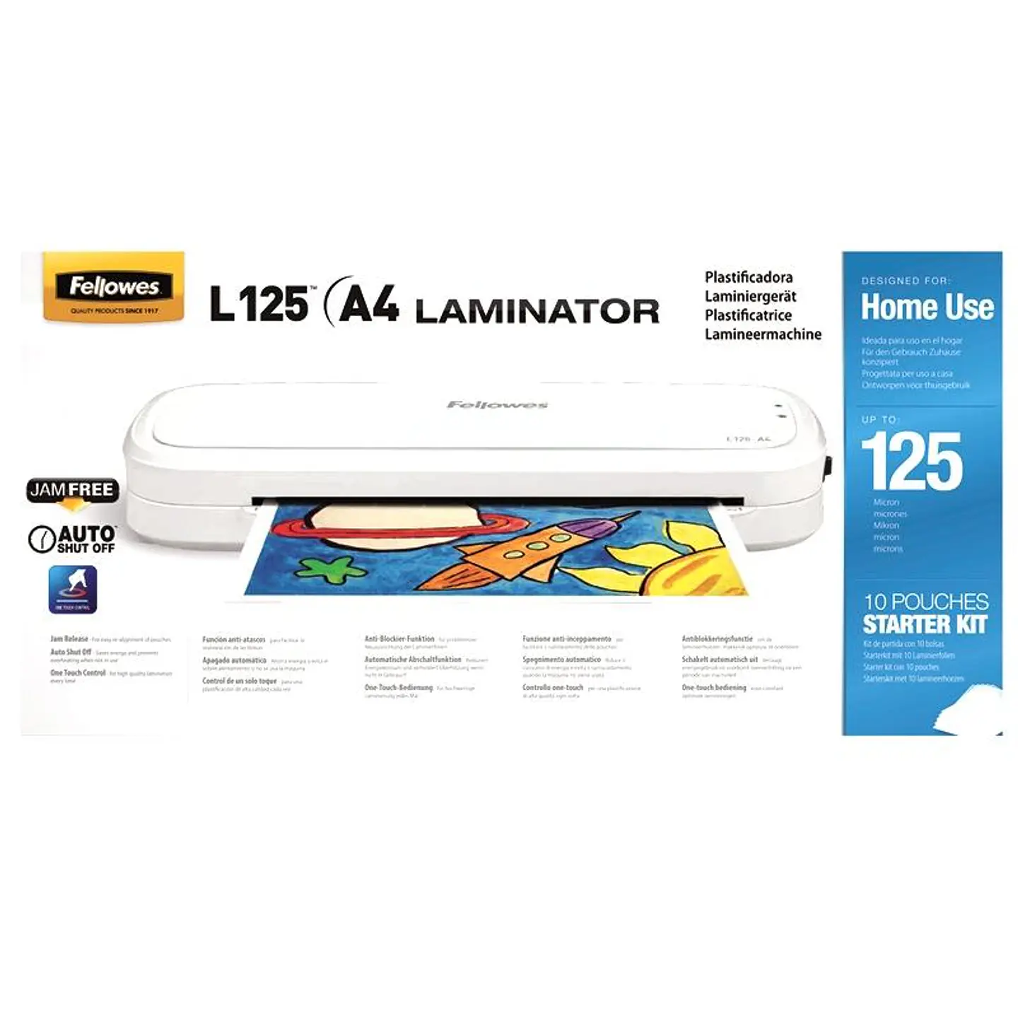 Termolaminadora / Plastificadora L125 A4 Hogar hasta 125 Mic FELLOWES 3