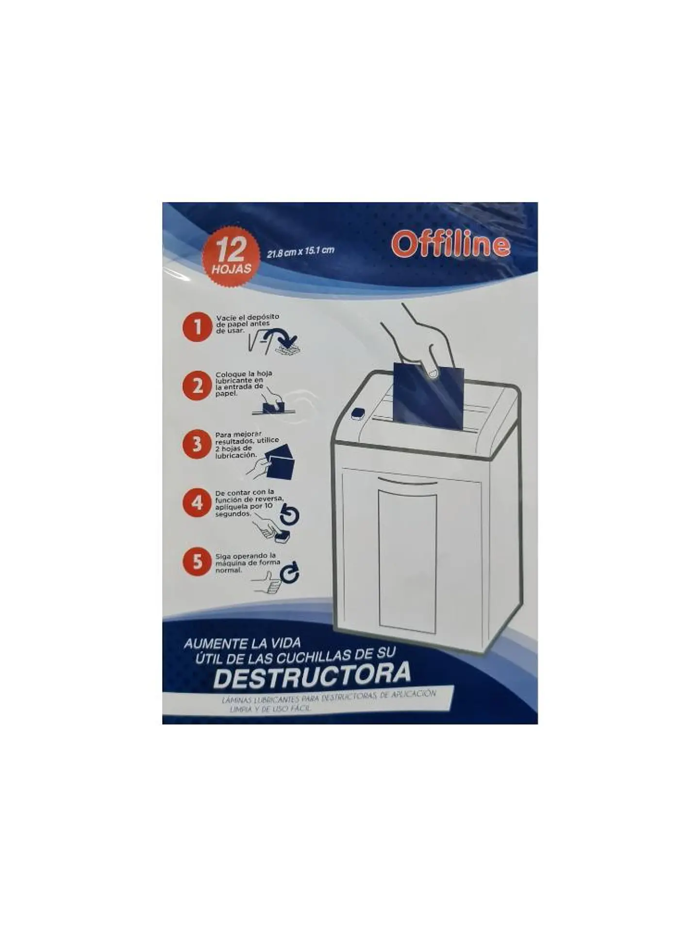 Hojas Lubricantes para Trituradoras de Papel Offiline 12 hojas 1