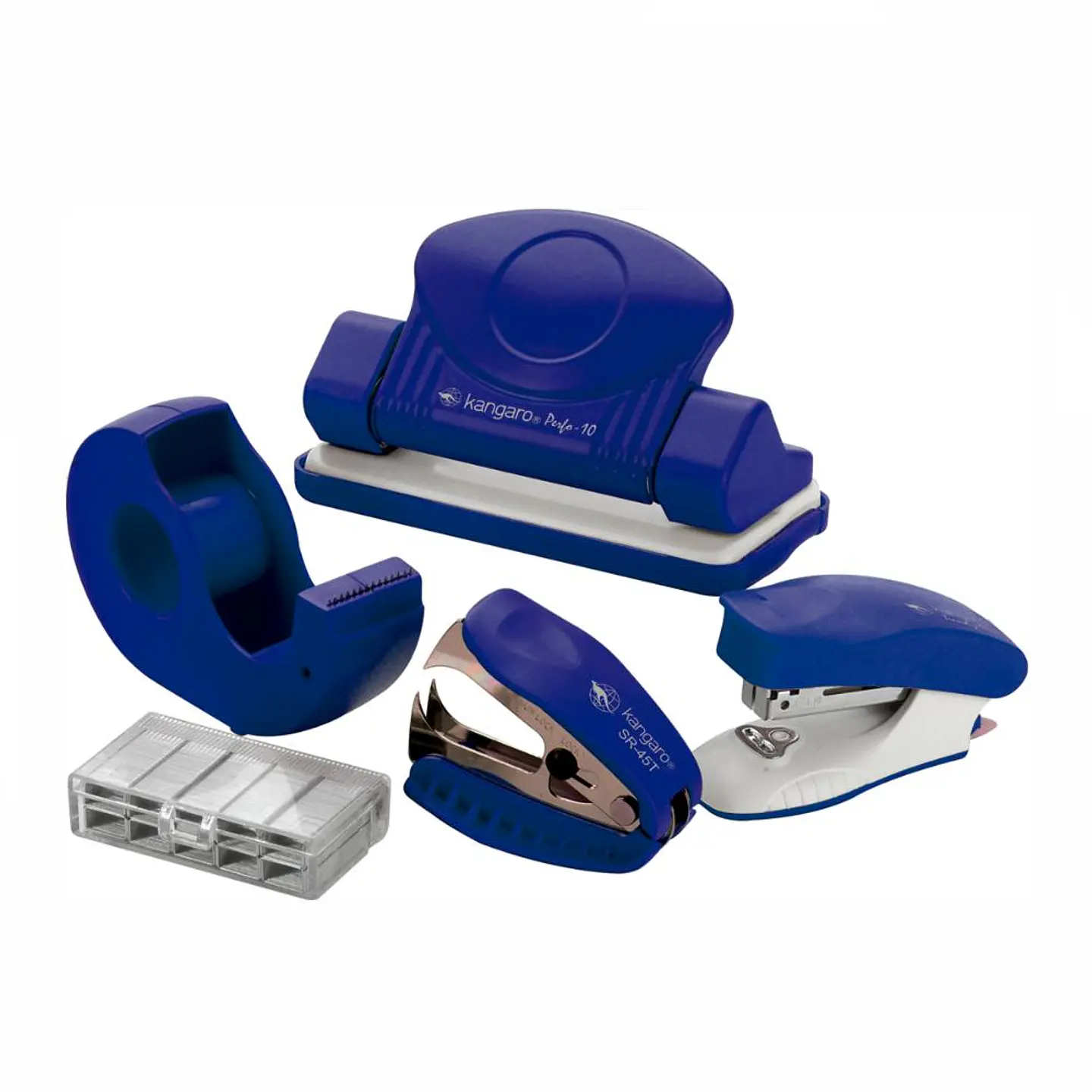 Set Perforadora + Corchetera + Disp de Cinta 10M/Z5 Azul 1