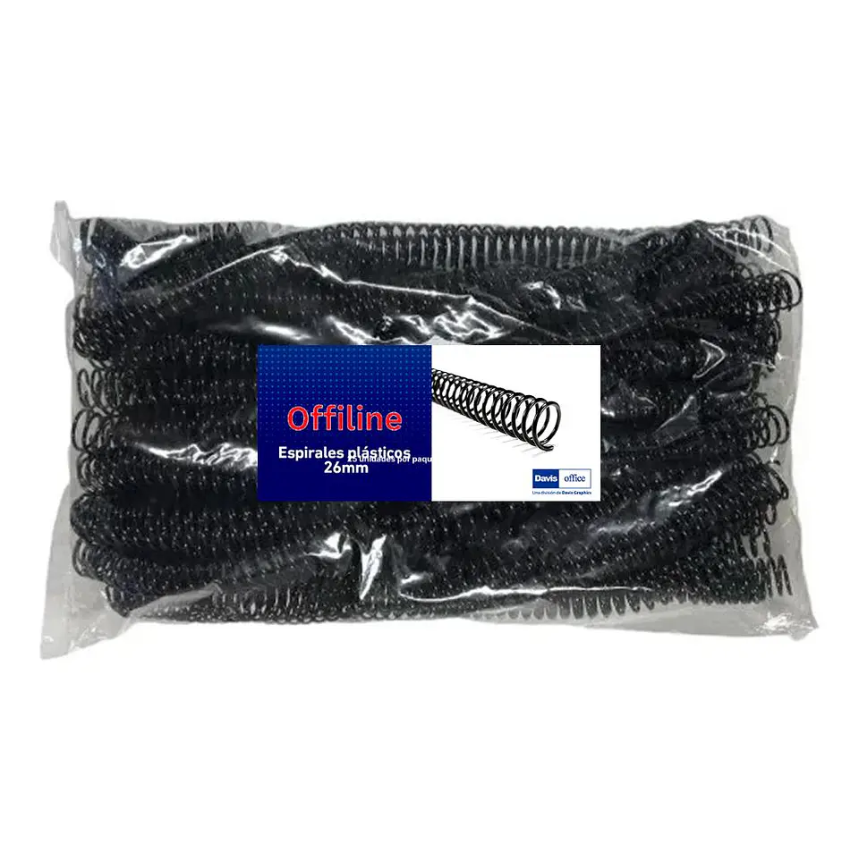 Espirales Plásticos para Encuadernado Negro Medida 8 a 36 mm 5