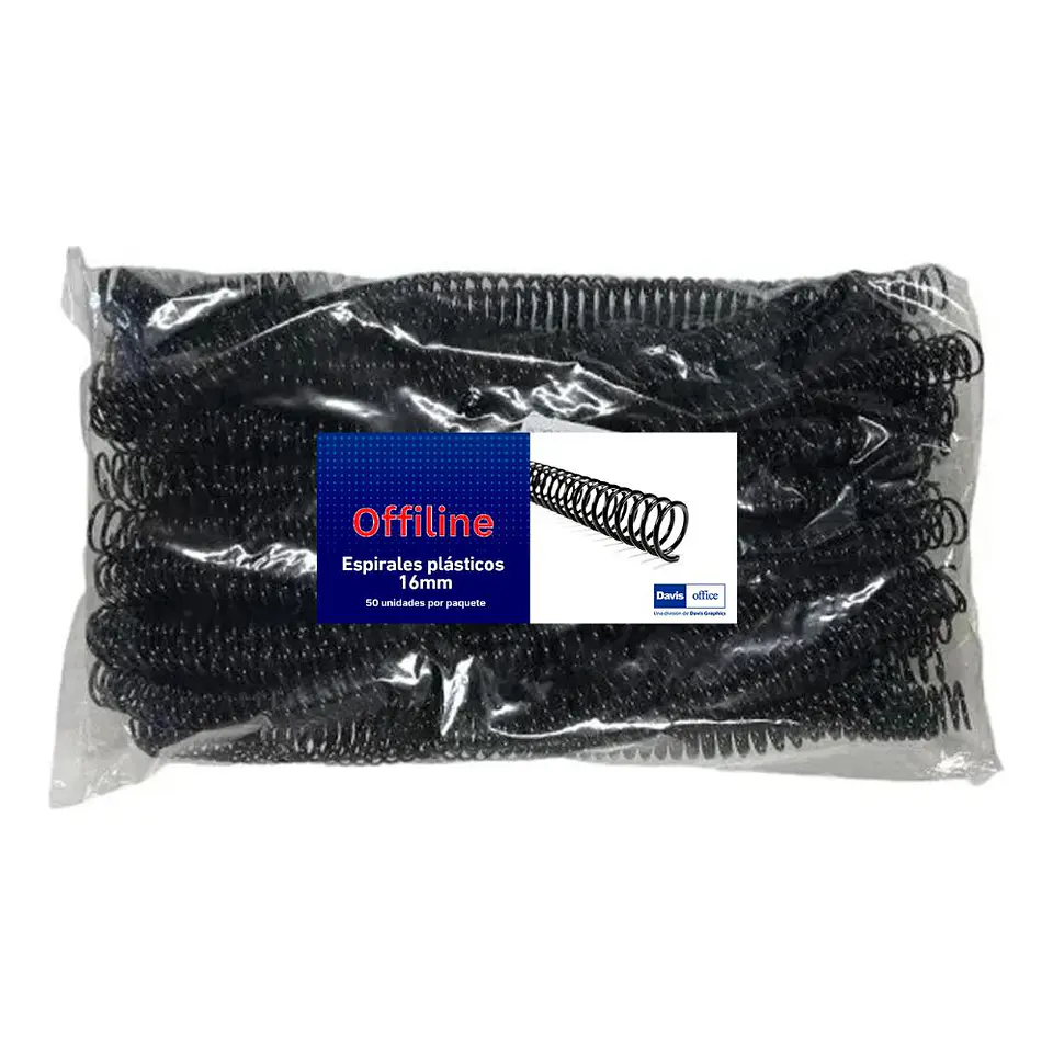 Espirales Plásticos para Encuadernado Negro Medida 8 a 36 mm 10
