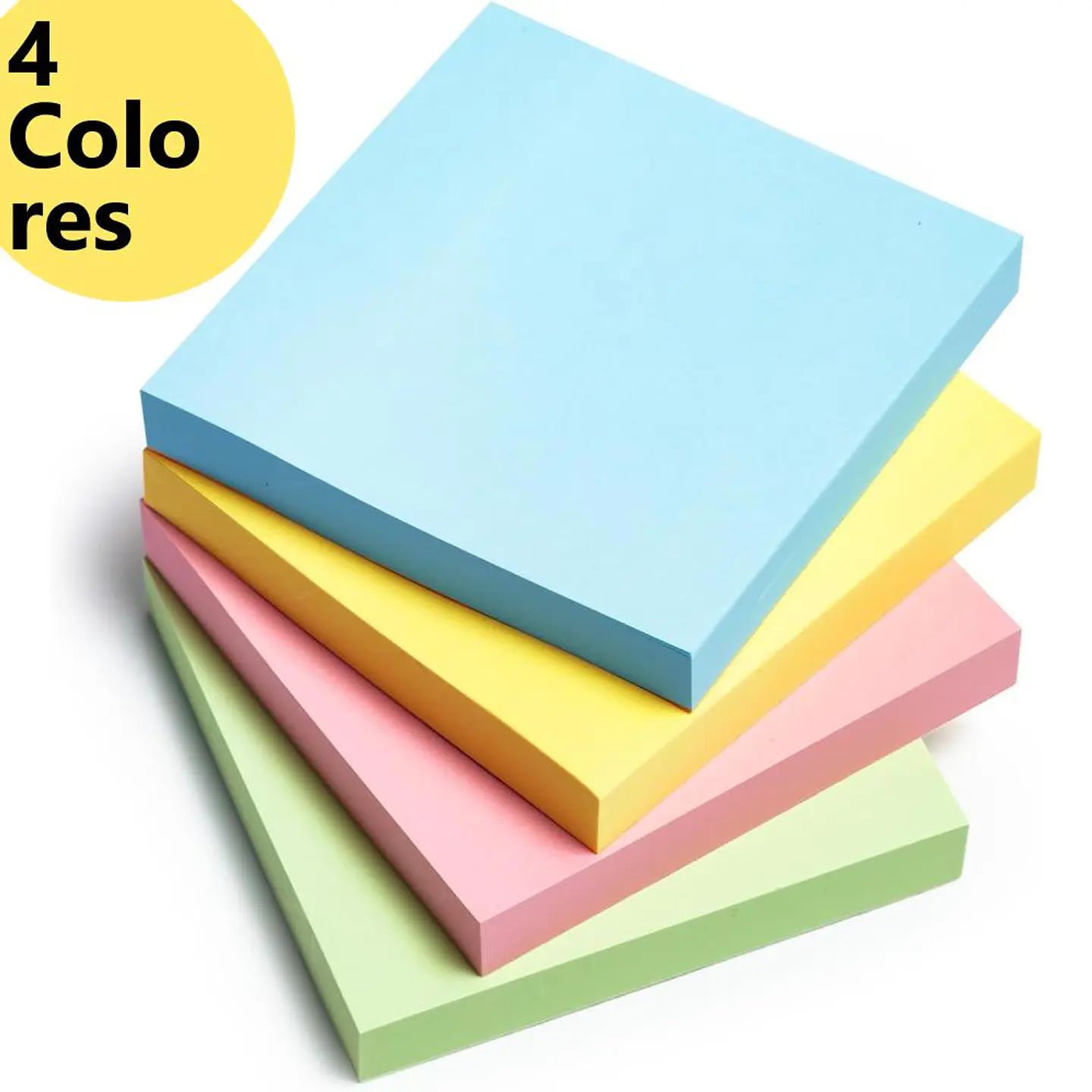 Notas Adhesivas Mate 4 Colores 7,6 x 7,6 cm 400 un (100x Color) 1