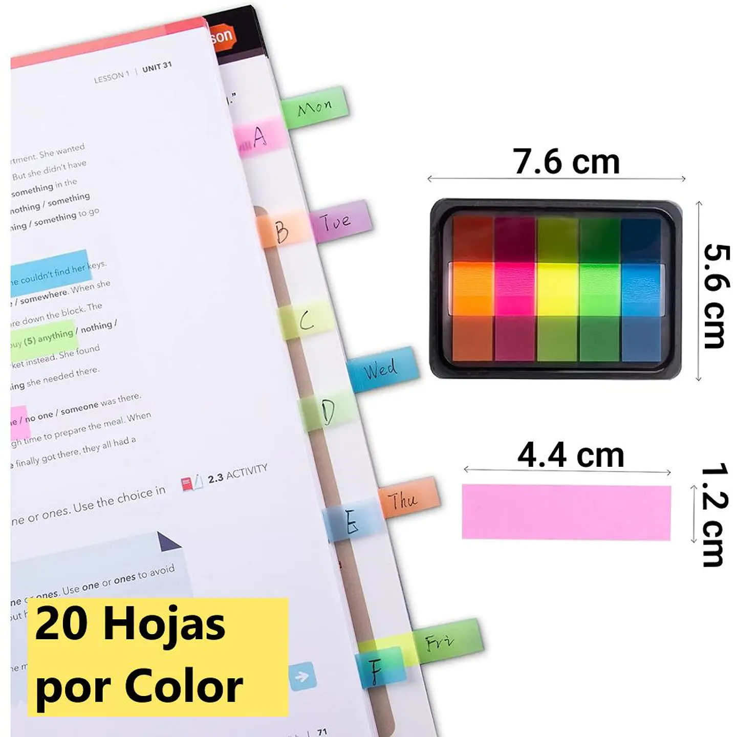 Pack 24 Banderitas 5 Colores Zig-Zag 100 unidades (20x Color) 2