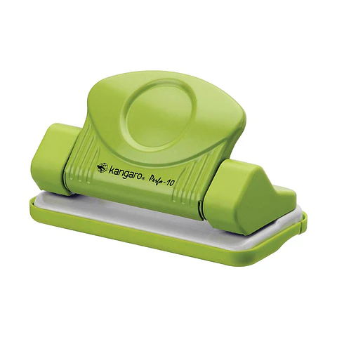 Perforadora Metal 10 hojas Kangaro Verde