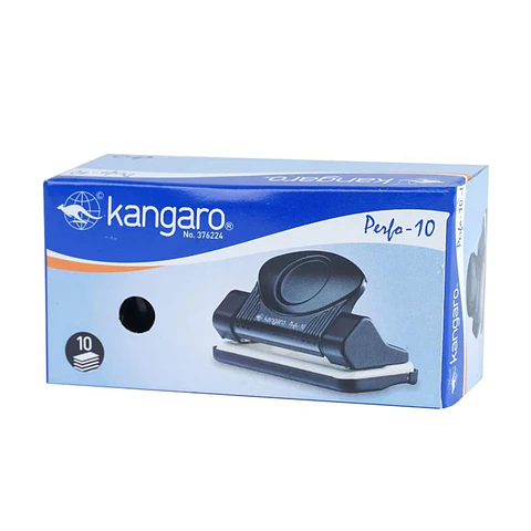 Perforadora Metal 10 hojas Kangaro Negra
