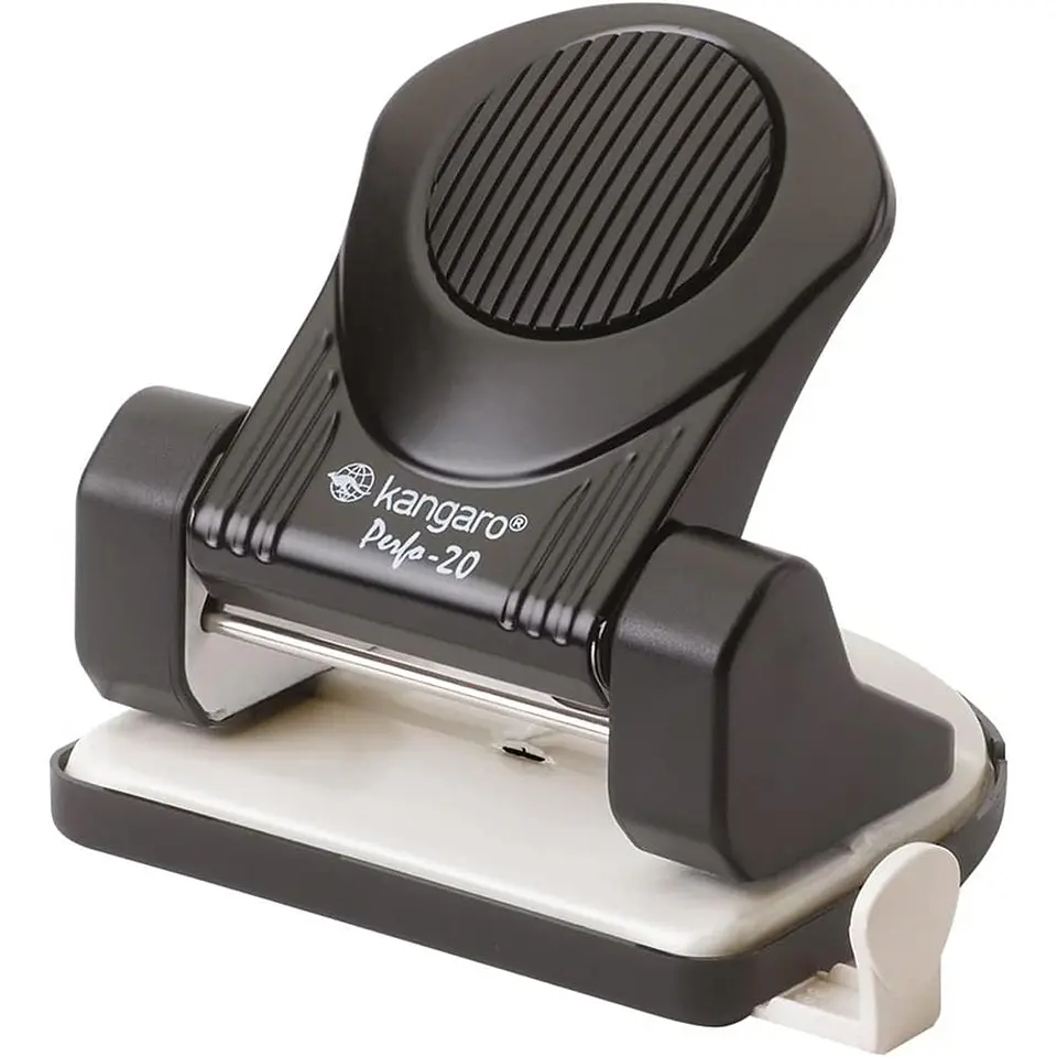 Perforadora Metal 20 hojas Kangaro Negra 1