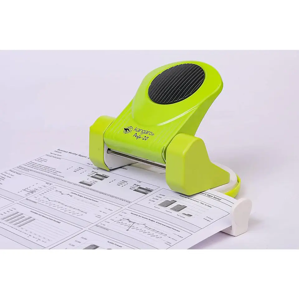 Perforadora Metal 20 hojas Kangaro Verde 2