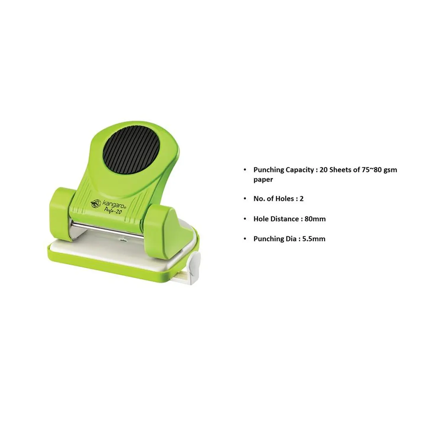 Perforadora Metal 20 hojas Kangaro Verde 4