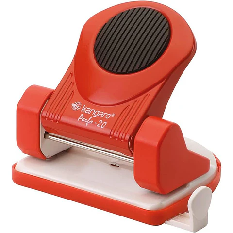 Perforadora Metal 20 hojas Kangaro Roja