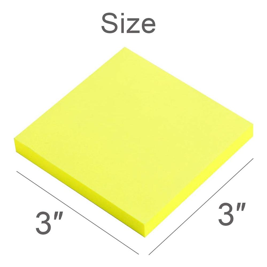 Pack 12 Notas Adhesivas 7,6 x 7,6 cm Amarillas Fluor 100 un 2