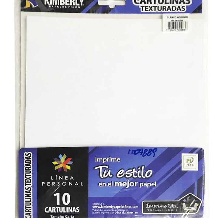 Cartulinas texturadas tamaño carta 10 unidades Kimberly 1