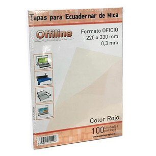 Tapa para encuadernar Mica Rojo Oficio 100 Unidades