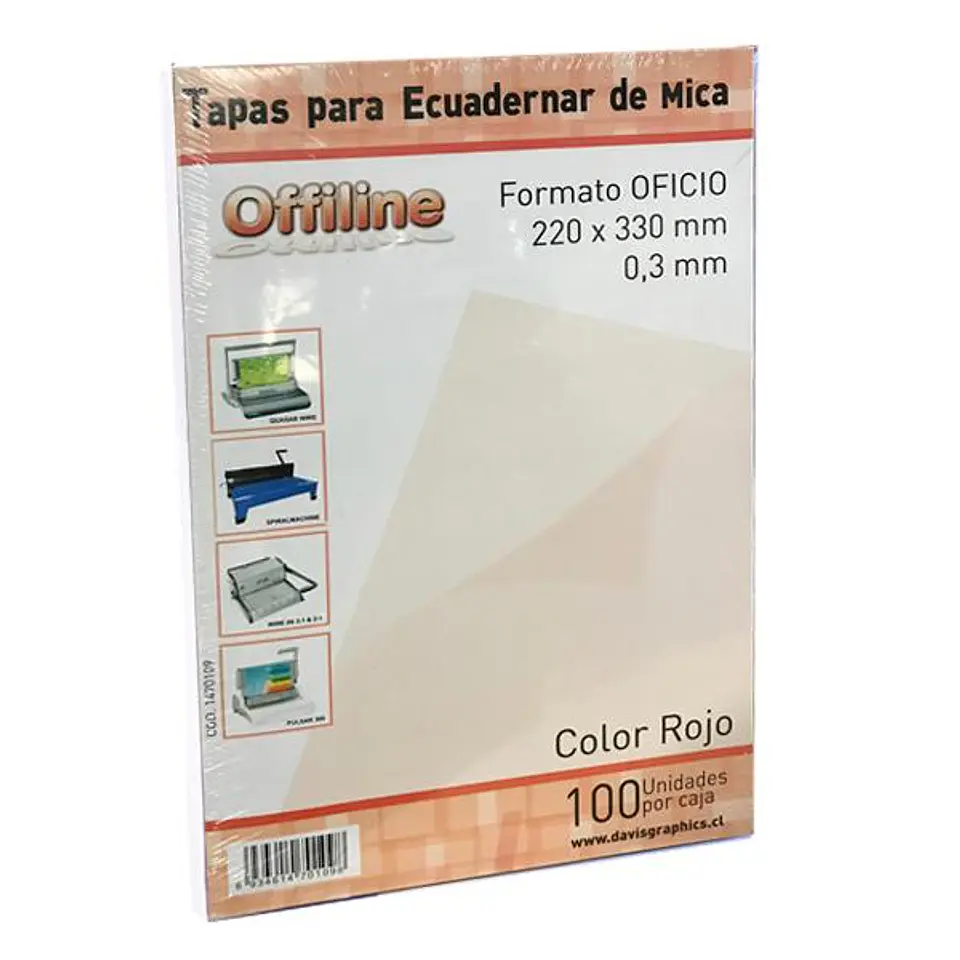 Tapa para encuadernar Mica Rojo Oficio 100 Unidades 1