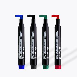 Pack 10 Plumón / Marcador Rojo Permanente Punta Biselada 440 Pelikan