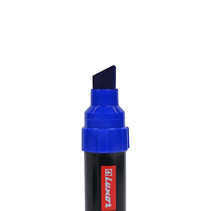 Pack 6 Marcadores Permanente Luxor 810 Azul - Punta Biselada