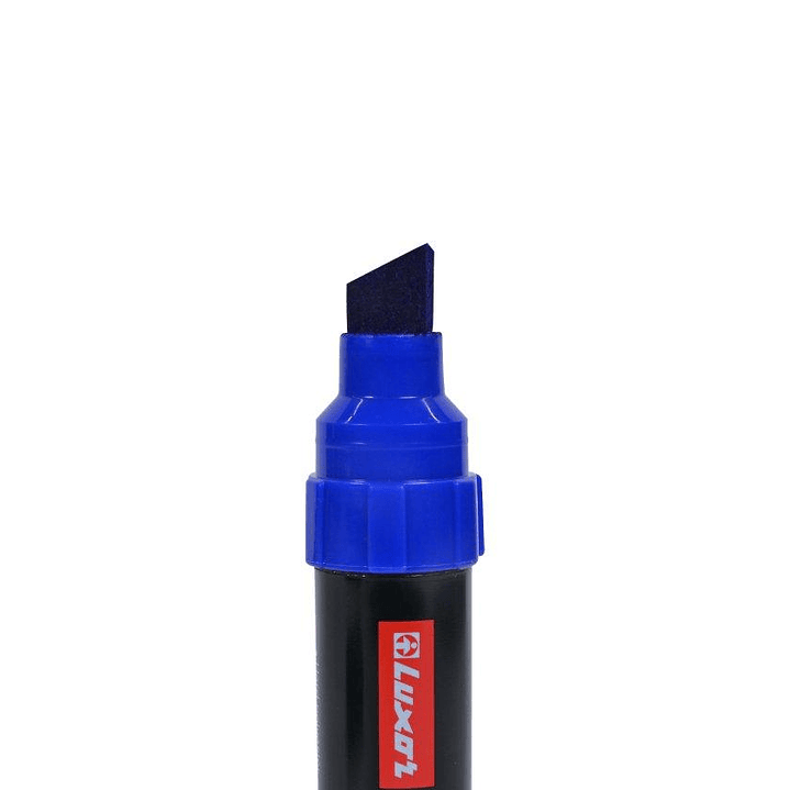 Pack 6 Marcadores Permanente Luxor 810 Azul - Punta Biselada 1