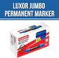 Pack 6 Marcadores Permanente Luxor 810 Azul - Punta Biselada - Miniatura 4