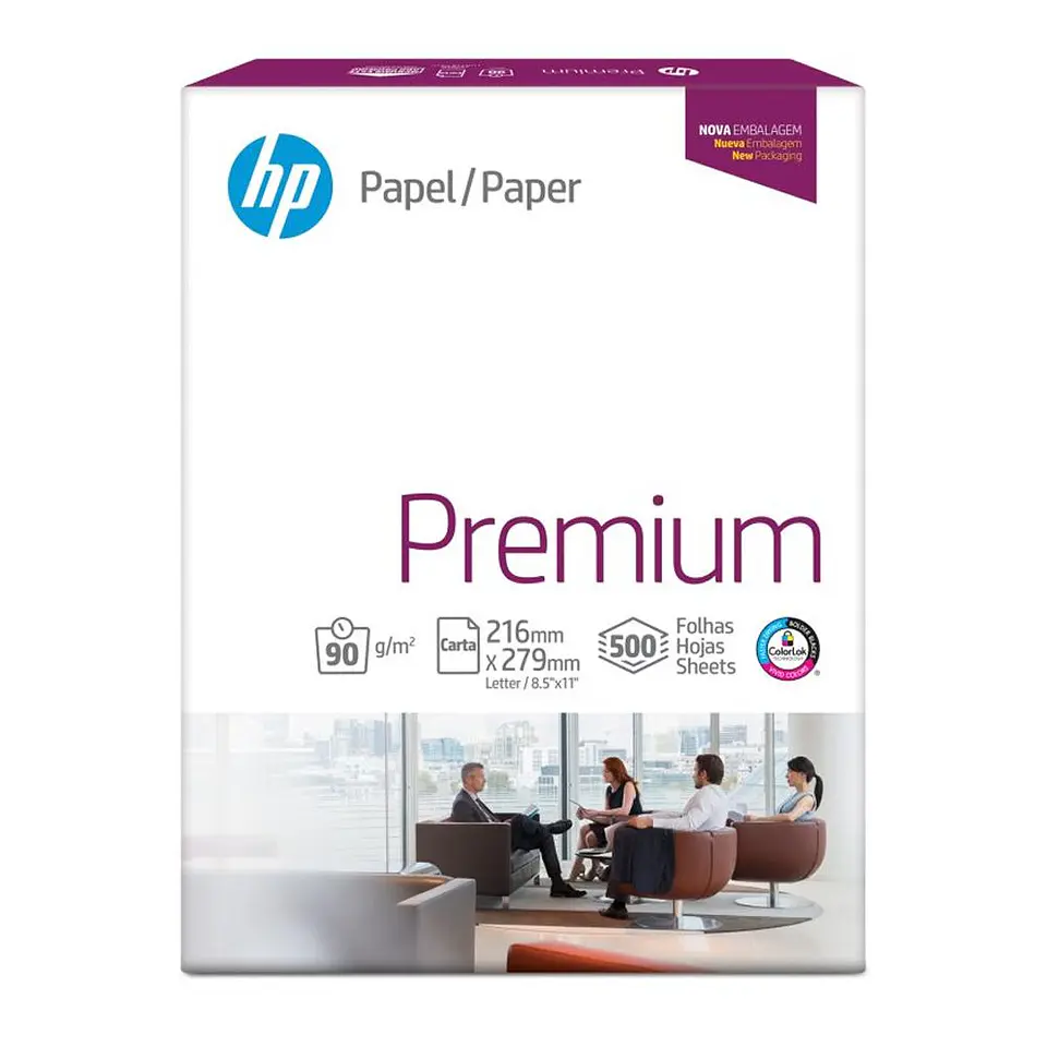 Resma Papel Carta 90 G/m2 500 Hojas Color Blanco HP Premium 2