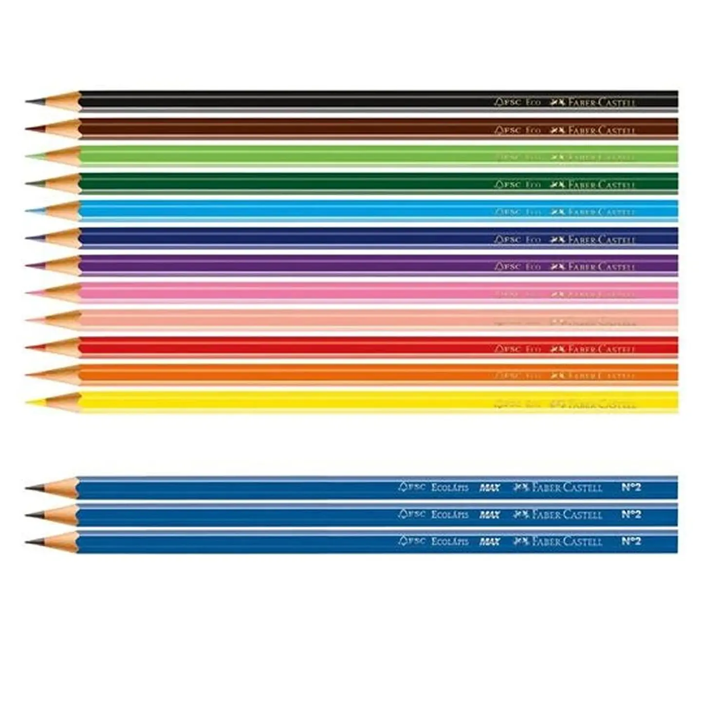 Pack 12 EcoLápiz de Colores + 3 Grafito Faber Castell 3