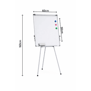 Pizarra Blanca / Acrílica con Atril 90x60cm