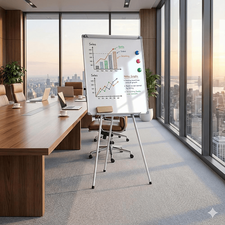 Pizarra Blanca / Acrílica con Atril 90x60cm 3