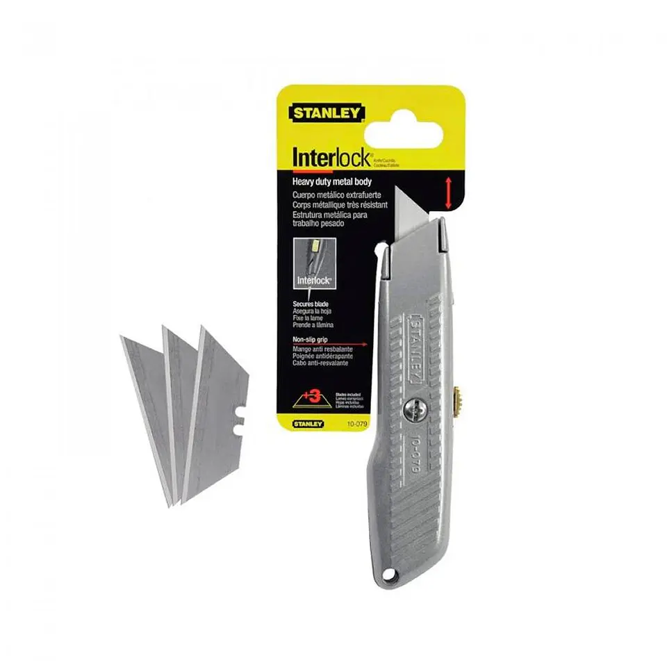 Cuchillo Cartonero Stanley Metálico 10-079 + 3 Hojas Repuest 1