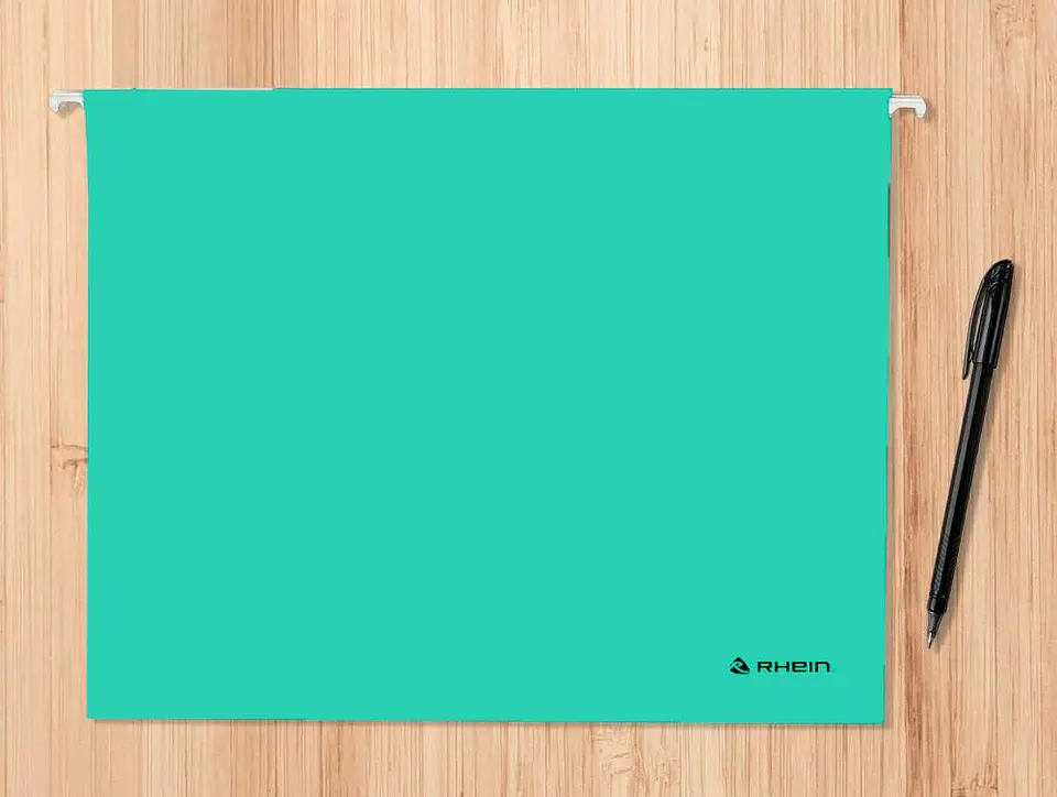 Pack 25 Carpeta Colgante Cartulina Oficio Verde Rhein 4
