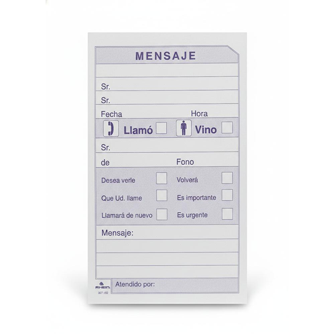 Talonario de Recados Block 100 hojas Rhein 2